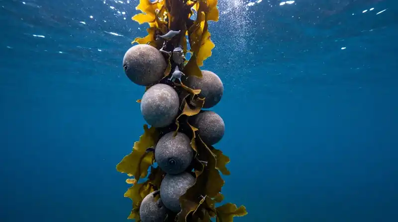Tiny shark pups emerge from egg cases on kelp